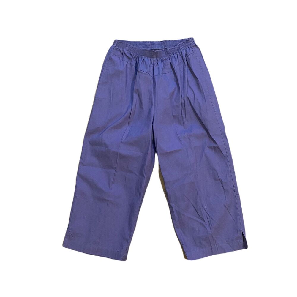 Haband Pull On Capri Pants ~ Sz 8P ~ Purple ~ High Elastic Waist ~ 18" Inseam